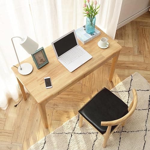 ODCVKRT Solid Wood Desk with Drawers, Small Computer Desk for Small Spaces, Gaming Study Home Office Desks for Work, Student PC Desk for Bedroom, Escritorios para Cuartos (Wood Color, 47inch) thumbnail 7