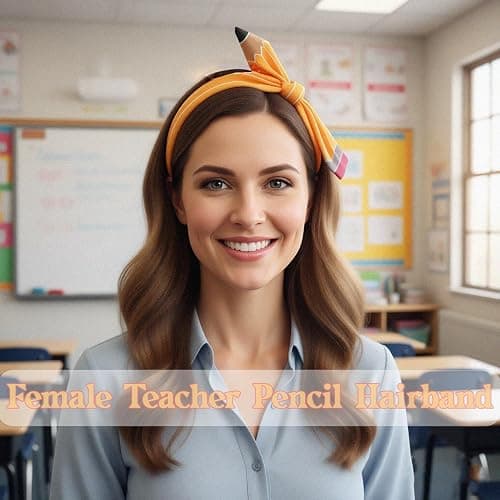 Women Teacher Pencil Headband Hair Accessories Stretchy Comfortable Hairband for Back to School Teacher Gifts Teacher Appreciation Supplies Women Hair Bows and Ties thumbnail 3