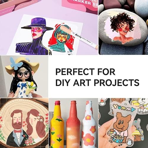 Arrtx 30 Colors Skin Color Acrylic Paint Pens, Skin Tone Paint Markers Paint Pens for Artists Adults Coloring Drawing Brush Tip for Rock Painting, Wood, Canvas, DIY Crafts Making Art Supplies thumbnail 7
