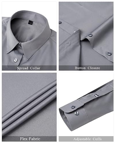 J.VER Womens Dress Shirts Long Sleeve Button Down Shirt Wrinkle-Free Business Casual Blouse Office Work Tops thumbnail 4