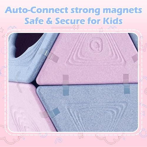 Asweets 18-Piece Magnetic Fort Building Kit for 3+ Kids, Giant Modular Playhouse Panels, Lightweight Panels with Built-in Magnets thumbnail 4