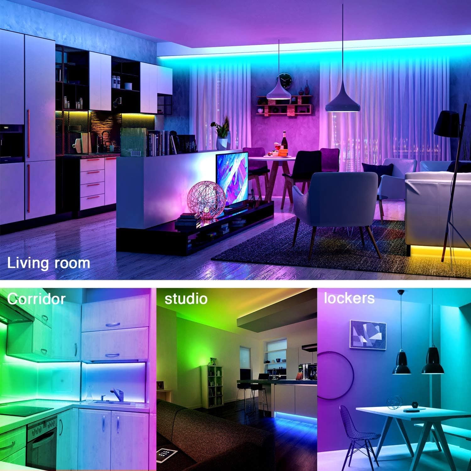 LED Strip Lights 32.8ft/10M, RGB LED Light Strip, 5050 SMD LED Color Changing Tape Light with 44 Key Remote and 12V Power Supply, LED Lights for Bedroom, Home Decoration, Bar (10M) thumbnail 9