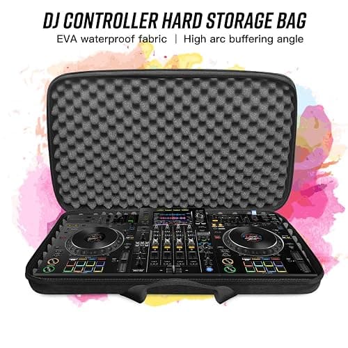 RAYMACE Hard EVA DJ Controller Case,Fits Pioneer DDJ SR,SR2,DDJ-REV1,Denon MC4000,Numark NVII,Mixtrack Pro 3,NV Platinum,Hercules Inpulse 500，Protective Travel Storage Bag(22.8x14.6x3.5Inch) thumbnail 3