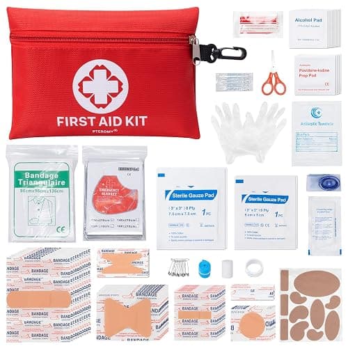 PTEROMY 150 Piece Mini First Aid Kit, Portable Small Emergency Kits Compact 1st Aid Kit for Car, Travel, Home, Camping, Outdoor, Hiking - 150PCS - Image 1