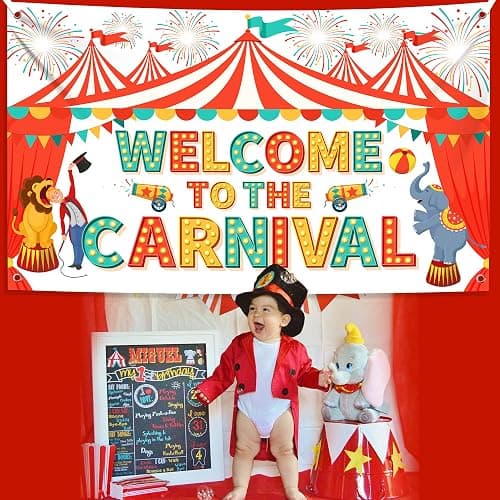 KatchOn, Welcome To The Carnival Banner - XtraLarge 72x44 Inch | Carnival Backdrop, Carnival Decorations, Carnival Theme Party Decorations | Carnival Games, Circus Theme Party Decorations thumbnail 9