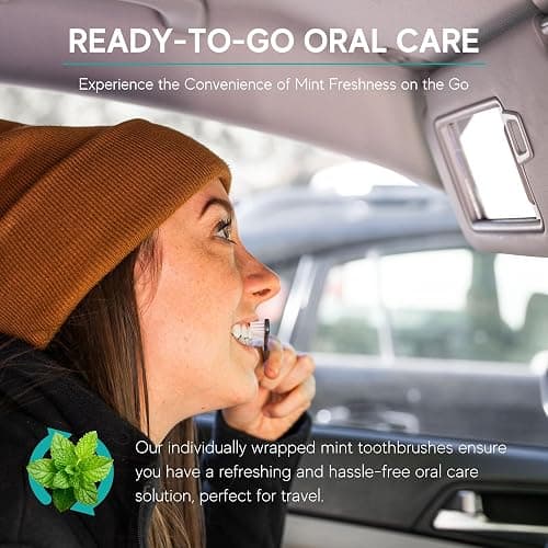 Avistar 160 Prepasted Disposable Toothbrushes Individually Wrapped - Single Use Pre Pasted Disposable Toothbrushes with Toothpaste Built in - Waterless Toothbrush for Travel, Guests, Hotel, & Camping thumbnail 4