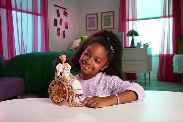 Mattel Universal Wicked Nessarose Fashion Doll & Accessories, Including Wheelchair, with Brown Curly Hair, Poseable & Removable Ballroom Look thumbnail 2