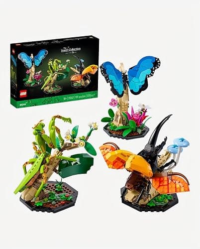 LEGO Ideas The Insect Collection, Fun Gift for Nature Lovers, with Life-Size Blue Morpho Butterfly, Hercules Beetle and Chinese Mantis Display Models, Bug Building Set and Nature Décor, 21342,18+ thumbnail 7