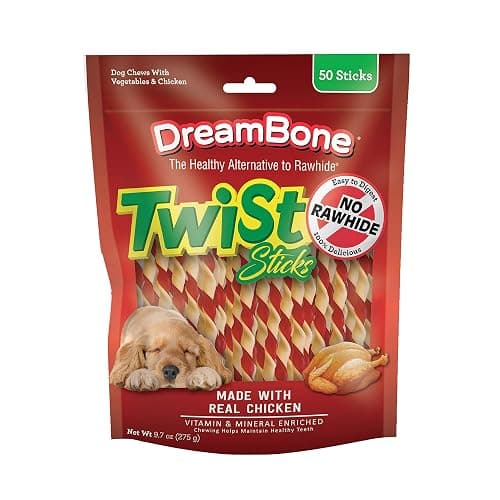 DreamBone Twist Sticks, Made With Real Chicken, Rawhide-Free Chews for Dogs, 50 Count - Image 1