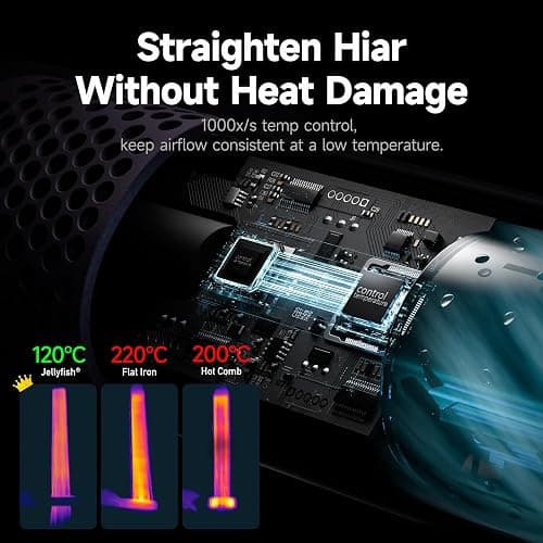 Hair Straightener | Clamp-Free Flat Iron | Zero Touch Tangle-Free Knot-Free No Heat Damage Air Hair straighteners for Women Salon | 2-in-1 Hair Dryer & Straight Styling Blow Dryer (Starlight Purple) thumbnail 5
