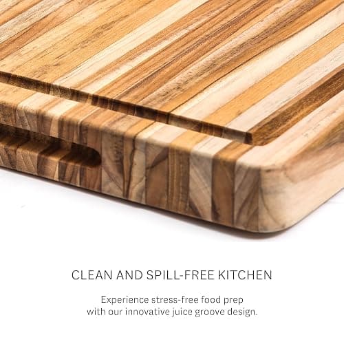 Teakhaus Cutting Board - Large (L) Wood Cutting Board with Juice Groove - Holiday Gift Ideas for Men and Women - Gift-Ready, Reversible, Edge Grain Wood, Knife Friendly - FSC Certified thumbnail 7