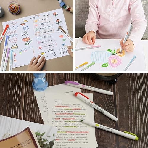 MAIKEDEPOT Pastel Highlighters - 25 Pcs Assorted Colors Dual Tip Real Mild Highlighter Markers, Chisel & Fine Tips for Bible Journaling, Note Taking, School Supplies, No Bleed thumbnail 7