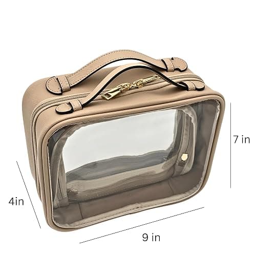 JAZD Clear Makeup Bag Toiletry Bag for Women Cosmetic Case Large Capacity Travel Make Up Bag Organizer Transparent Storage Compartment TSA Approved thumbnail 5