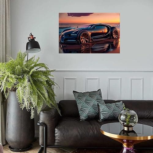 Corato Bugatti Car Posters For Walls Vintage Racing Car Canvas Prints For Home Decor Office Decor CUnframe-style 18x12inch(45x30cm) thumbnail 2