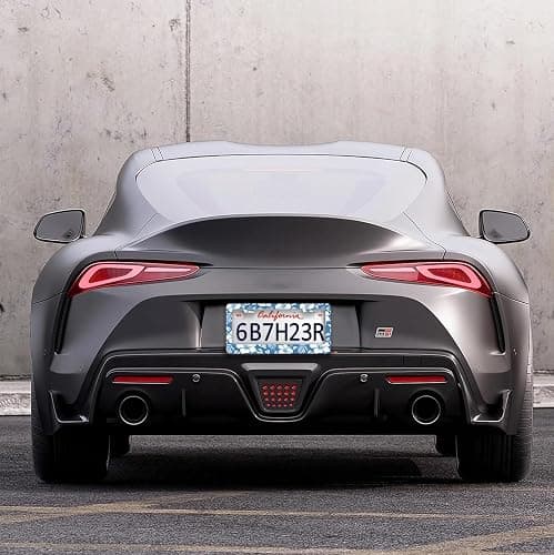 2 Pcs Blue Hawaiian Hibiscus Flowers License Plate Frames - 2 Holes Stainless Steel Metal Auto Car Accessories Decoration License Plate Frame Cover Size 6.3" x 12.2" Fit US Vehicles for Women Men Gift thumbnail 6