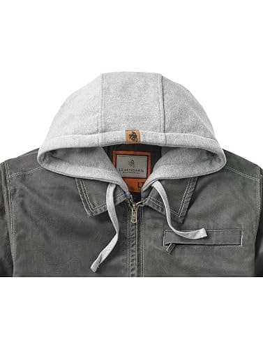 Legendary Whitetails Men's Casual Coat with Hood Waxed Cotton Water Resistant in a size large  thumbnail 6