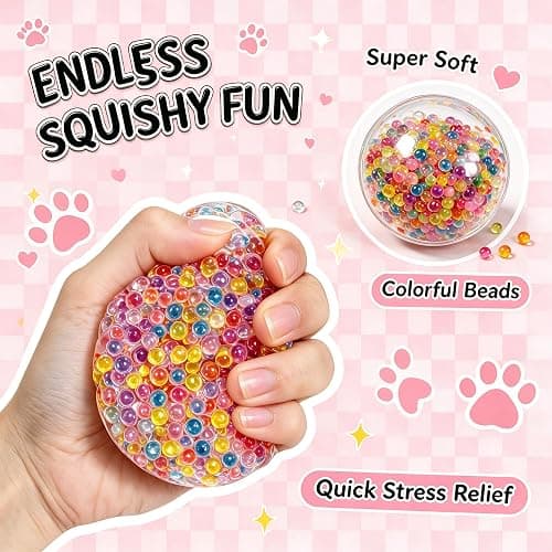 RandJ DIY Stress Ball Making Kit, Squishy Maker Kit with Blank Skins & Air Pump, Add Water to Make Your Own Crunchy Stress Balls for Adults, Transparent Squeeze Toy thumbnail 5