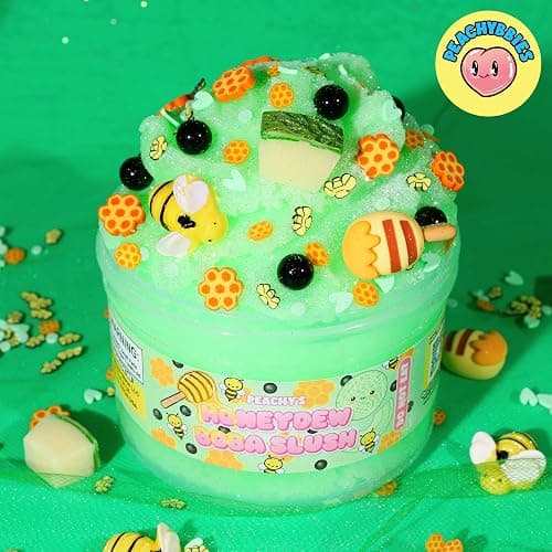 Peachybbies Honeydew Boba Slush Slime, Made in USA Premium, 100% Authentic, 7 oz. ICEE, Scented for Kids, ASMR, Fidget Toys thumbnail 6