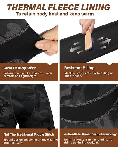 Muezna Men's Thermal Top and Bottom Set Underwear Long Johns Base Layer with Soft Fleece Lined thumbnail 3