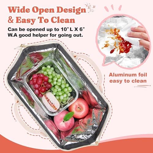 Lunch Bag Women Insulated Lunch Box Wide-Open Lunch Tote Bag Large Drinks Holder Durable Nylon Thermal Snacks Organizer for Men Adults Work Picnic Hiking Beach Fishing, Black Panther Corduroy - Cow Corduroy thumbnail 3