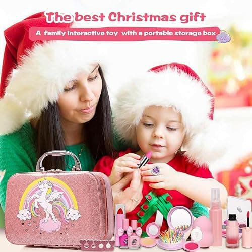 DCMAMA Washable Non-Toxic Kids Makeup Kit for Girls- Real Makeup Sets for Girl 5-8,Princess Toys Cosmetics Set with Mirror,Perfect for 3 4 5 6 7 8 Year Old Girls Birthday thumbnail 6