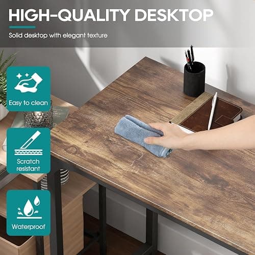 BestOffice 39 Inch Computer Desk,Home Office Desk Writing Study Table Modern Simple Style PC Desk with Metal Frame for Home Office thumbnail 7