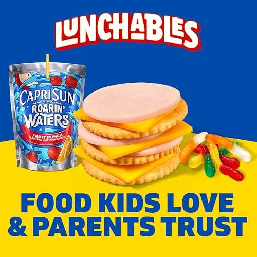 Lunchables Turkey & Cheddar with Capri Sun Roarin' Waters Fruit Punch and Gummy Worms Fun Pack, 3.2 oz & 6 fl oz Package thumbnail 7