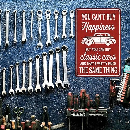 Classic Car Gifts For Men Vintage Car Decor Funny Garage Wall Decor Unique Gifts For Car Lovers Man Cave Wall Decor You Can't Buy Happiness But You Can Buy A Classic Cars thumbnail 6
