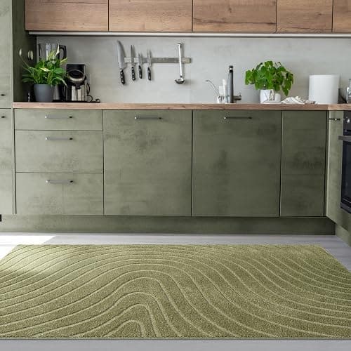 LUXE WEAVERS Modern Geometric Wave Green 9x12 Area Rug, Contemporary Stain Resistant Carpet thumbnail 3