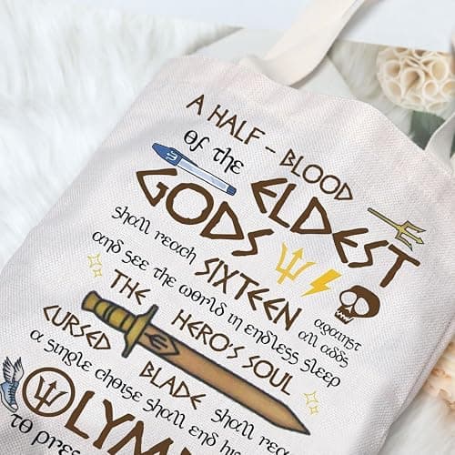 G2TUP Heroes of Olympus Shoulder Bag Book Lover Inspired Gift Riptide Sword Tote Bag Movie Merch thumbnail 4