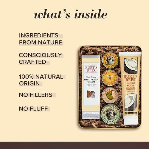 Burt's Bees Gifts Ideas - Classics Set, 6 Products in Giftable Tin – Cuticle Cream, Hand Salve, Lip Balm, Res-Q Ointment, Hand Repair and Foot Cream thumbnail 3