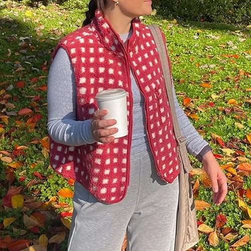 SeeLuNa Fleece Vest Women Sleeveless High Neck Fuzzy Sherpa Vest Full Zip Oversized Outwear Gilet Trendy Jacket with Pockets thumbnail 5