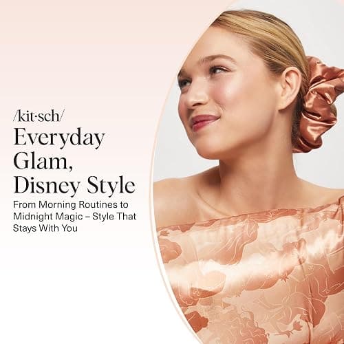 Kitsch & Disney Satin Scrunchies for Women - No Crease Hair Ties for Girls | Big Scrunchies with All Hair Types and Textures, Perfect for Day or Night | Ideal Gifts for Women - 2 Pcs, Desert Crown thumbnail 7