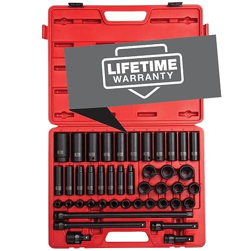 Sunex 2569, 1/2" Drive Master Impact Socket Set, 43Piece, Metric, 9mm - 30mm, Standard/Deep, Cr-Mo Alloy Steel, Radius Corner Design, Heavy Duty Storage Case, Universal Joint & Impact Extensions - Image 1