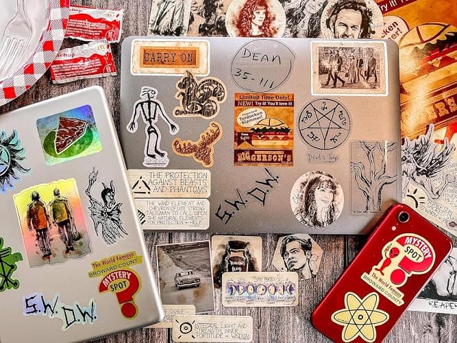 Conquest Journals Supernatural Decal Bundle, 120 Unique Supernatural Stickers, Includes 10 Hologram Stickers, 5 Clear Stickers, Waterproof, UV & Scratch Resistant Sticker Decals, Officially Licensed thumbnail 7