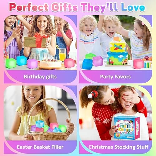 4 Pack Stress Cube, Slow Rising Ice Cube Stress Balls for Adults Kids, Sensory Fidget Toy for Anxiety Relief, Square Shape Squishy Balls for Classroom Prizes, Nice Cube Squishy for Party Favors thumbnail 7
