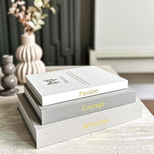 Decorative Books for Home Decor - Decorative Books for Coffee Table, Linen - Minimalist - Aesthetic - Fake - Faux Books for Decoration, Photo Storage and Keepsake Box, Motivational Animal Theme thumbnail 5