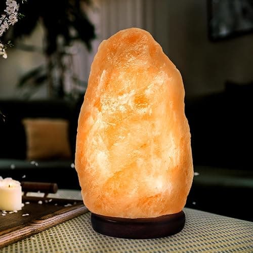 Crystal Hideaway Himalayan Salt Lamp Natural Pink Salt Lamp (ETL Certified) Night Light with Dimmer Switch Cord and Wood Base for Home Décor (6 Inches) thumbnail 6