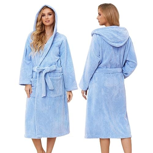 PJGGZ Hooded Bathrobes for Women, Soft Long Towel Robes for Women - Quick Dry yet Warm - Image 1