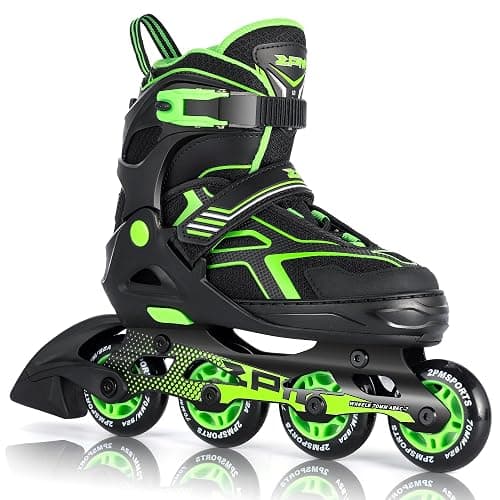 2PM SPORTS Torinx Green Boys Adjustable Inline Skates, Fun Beginner Roller Skates for Kids, Youth, Girls, Men and Women - Image 1