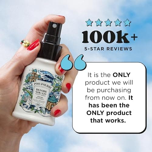 Poo-Pourri Before-You-Go Toilet Spray, Fresh Sea Salt, 4 Fl Oz, Up to 200 Uses, Bathroom Odor Deodorizer, Plant-Based with Essential Oils, for Home or Work, Sea Salt, Bergamot & Eucalyptus Scent thumbnail 4