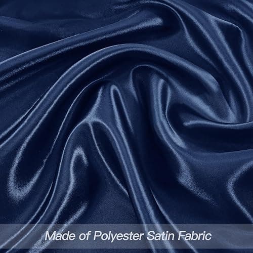 P Pothuiny 12 Pcs Silky Navy Blue Satin Napkins 17 x 17 Inches, Square Smooth Wedding Dinner Napkins Satin Cloth Napkins Table Napkins for Banquet Party Restaurant Decor, Thanksgiving, Christmas thumbnail 4
