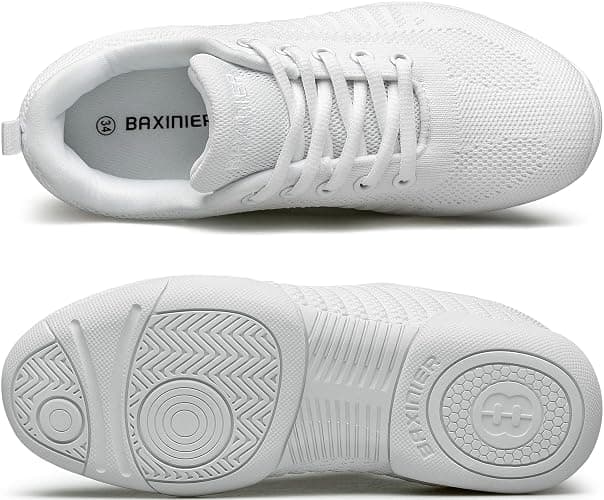 BAXINIER Girls White Cheerleading Shoes Breathable Youth Cheer Competition Sneakers Athletic Training Dance Tennis Walking Shoes thumbnail 5