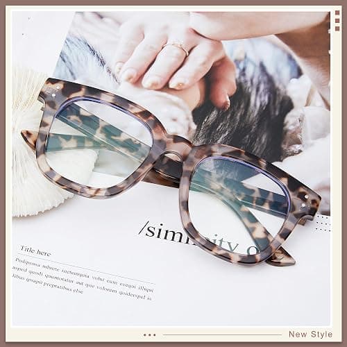 Madison Avenue Blue Light Blocking Glasses Oversized Fashion Blue Light Glasses for Women Anti Eyestrain & UV Protection Computer Eyeglasses (Grey Demi) thumbnail 7