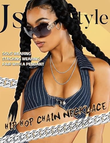 Jstyle 3.5mm Stainless Steel Cuban Link Chain Necklace for Men Women | Non Tarnish Neck Chains for Men, 316L Stainless Steel, Mens Jewelry Accessories Gifts, 16/18/20/22/24/26 Inch thumbnail 4