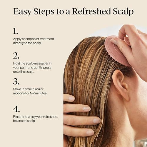 Kitsch Scalp Massager for Hair Care - Scalp Scrubber, Shampoo Brush & Exfoliator for All Hair Types - Relaxing & Exfoliating - Terracotta thumbnail 6