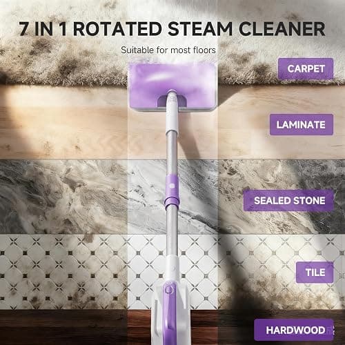 AAOBOSI Steam Mop, 1300W Powerful Detachable Handheld Steamer with 350ml Tank, 11 Multi-purpose Accessories, 23FT Power Cable, Steam Mops for Floor Cleaning, Tiles, Windows, Carpets, Furniture thumbnail 2