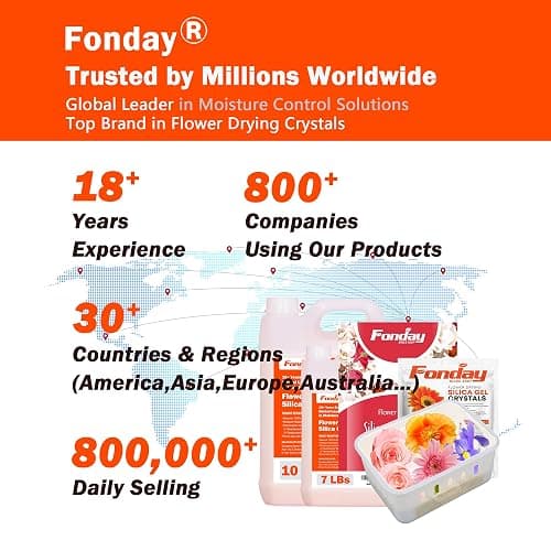 Fonday Silica Gel Flower Drying Crystals for Wedding Bouquet Preservation Color Indicating Reusable Bead Size Less Than 1mm (7LBS 3-in-1 with Gloves and Mask) thumbnail 2