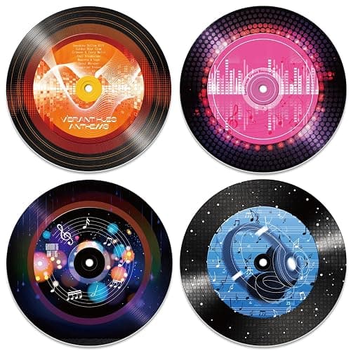 DOODLREAM 4PCS Colorful Abstract Music Vinyl Record Wall Decor 12" - Image 1