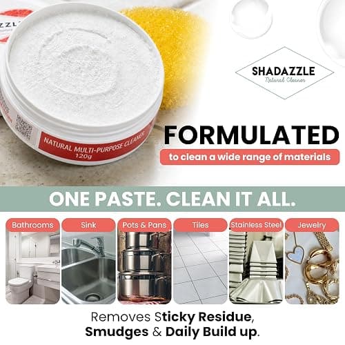 Shadazzle Natural All Purpose Cleaner and Polish, 1 Pack Grapefruit Scent | Clean & Polish Surfaces, All Natural Ingredients, Easy to Rinse, For Kitchen, Bathroom, Tiles, Glass, Sink, Stainless Steel thumbnail 9